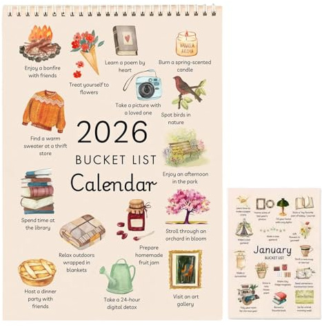 Calendario 2026, calendario da parete verticale da 12 con planner motivazionale e caratteristiche motivazionali, calendario annuale decorativo per la casa, 21 x 29,7 cm
