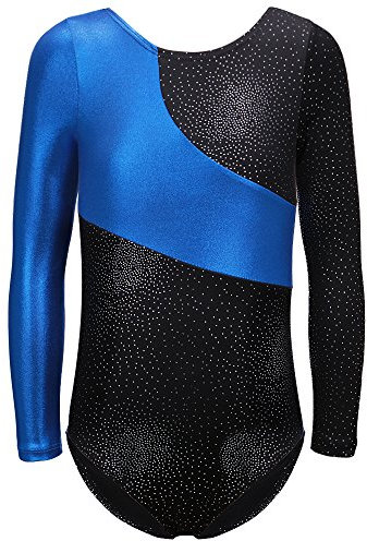 DAXIANG Gymnastikanzug Kinder Mädchen Langarm Ballett Ballettröckchen Kleid Trikotanzug Tanz Kleid Ballett Ballettröckchen Gymnastik Trikotanzug Akrobatik (120(4-5Y), Blue)