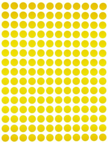 Sticker Gelb 8 mm runde Etiketten – 0,8 cm Klebepunkte 2520 Stück von Royal Green