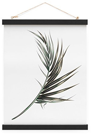 PHOTOLINI Posterleiste Schwarz 31 cm stabiles MDF-Holz, magnetische Poster-Hänger, Posterhalter, Posterschiene - für Fotos & Poster zur flexiblen Gestaltung