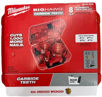 Milwaukee 49-56-9285 8 Pc Big Hawg Hole Saw W/Carbide Teeth Kit New