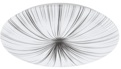 EGLO LED Deckenleuchte Nieves, Ø 51 cm Kristalleffekt | Deckenlampe aus Kunststoff und Metall, Wohnzimmerlampe in Weiß, Silber, Schlafzimmerlampe, LED Flurlampe Decke warmweiß