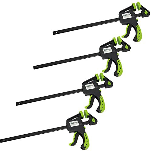 TrutzHolm® 4er Set Einhandzwingen mit Soft-Grip-Griffen 60x300 mm, zum Spannen und Spreizen