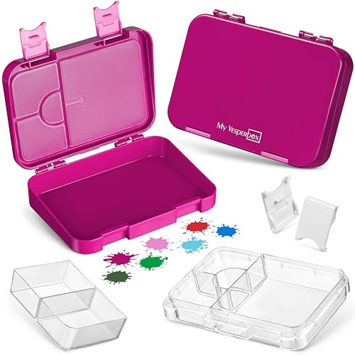 My Vesperbox® Brotdose für Kinder mit Fächern [LEN] - Lunchbox mit Trennfächern - Bento Box - Jausenbox - Brotzeitbox für Schule & Kindergarten - Vesperdose für Jungen & Mädchen