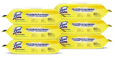 Lysol® Disinfecting Wipes, Lemon And Lime Blossom, 7 x 8, 17.7 Oz, 80 Wipes Per Flat Pack, Carton Of 6 Flat Packs