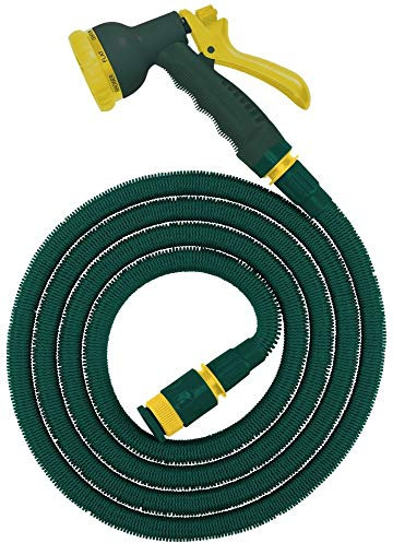 Steuber Flexibler Gartenschlauch Platinum GREEN mit 8 Sprühkopf-Funktionen, 16,5m, TÜV Süd Siegel, mit Innen- & Außenadapter