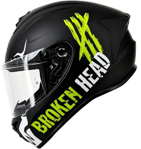 Broken Head Motorradhelm Adrenalin Integralhelm Therapy 4X | Leichter, Sportlicher Helm Für Einsteiger & Alltag, Racing-Design
