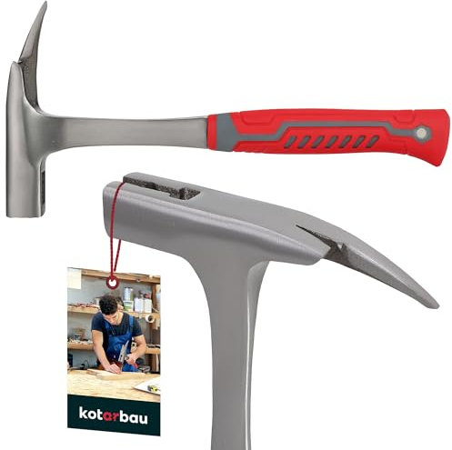 KOTARBAU® Martillo de techador de 1000 g, con soporte magnético para clavos, acero forjado, resistente para quitar clavos, amortiguación ergonómica de vibración, mango de goma