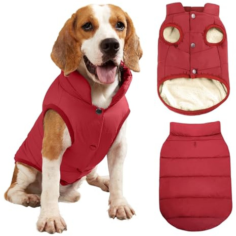 PETCUTE Hundemantel Hundebekleidung,Wintermantel,Haustier Kleidung Hundejacke für Kleine Mittlere Große Hunde,Hundepullover Warm Hund Mantel mit Gurtloch,Ideal für den Winter,Winddichte Hundeweste