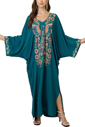 L-Peach Loungewear Boho Caftano Donna Kimono Cardigan Oversize Maxi Abito da Spiaggia Copricostume