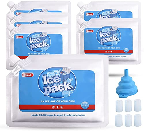 Bfirst 6x Kühlakkus – Wiederverwendbare, schlanke und langlebige Gel-Eispackungen für Lunchbox, kleine Kühltasche unterwegs (Klein/12oz)