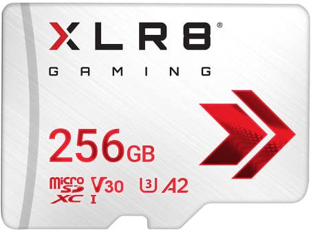 PNY XLR8 Gaming 256GB Class 10 U3 V30 A2 microSDXC Flash Memory Card, Read speed up to 100MB/s, Ideal for smartphones, tablets, handheld consoles