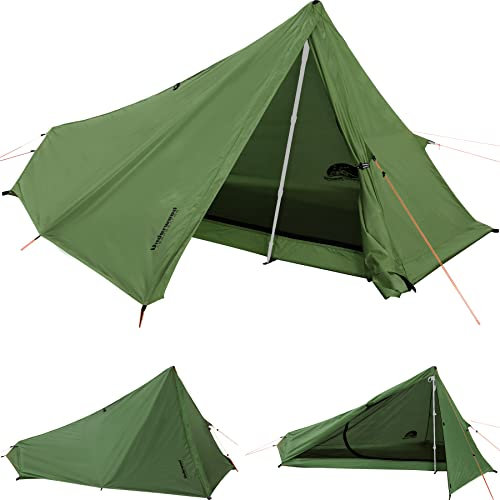 Tenda da Campeggio per 1 Posti - Tendaper Bastoncini da Trekking Ultraleggera, Tendaper 1 persona Impermeabile, Tenda compatta per 1 uomo per bicicletta, motociclo(Senza Bastoncini da Trekking)