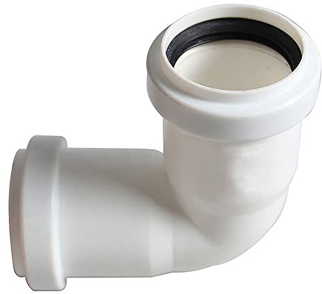 Tubo di scarico Curva a 90 gradi, Compressione di scarico da 40 mm Curva a 90 gradi, Colore casuale (bianco o grigio) per lavandino, scarico, gomito, lavabo, raccordo per sifone da bagno