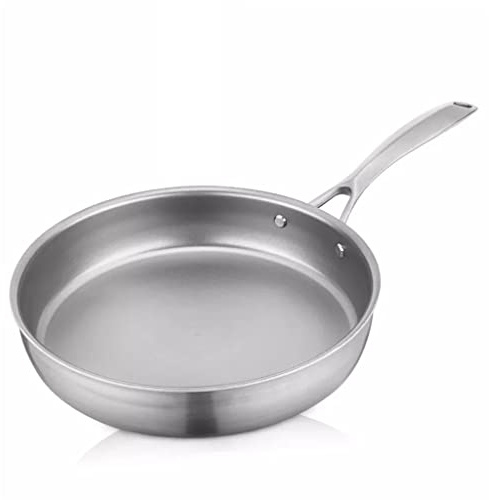 DSXH Padella in titanio puro padella non rivestita per bistecca domestica frittata per uso domestico a induzione a gas (Argento, 26 cm)