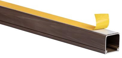 10m KOMIB Kabelführung - Kabelkanal/Selbstklebend/Fertig für die Montage / 3 Farben/Verschiedene Größen/je Stange 1 Meter / 10 Stück (Braun (Holz Design), 25 x 25 mm)
