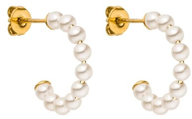PURELEI® Pure Soul Ohrringe (Gold) – Damenohrringe aus langlebigem Edelstahl – Wasserfeste Ohrringe Damen – Modeschmuck für deinen individuellen Look – 10 mm Innendurchmesser