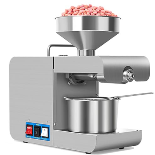 Automatische Ölpresse 820 W, 5 kg/h, Edelstahl, für Erdnüsse, Sonnenblumen, Flachs, Avocado, Sesam