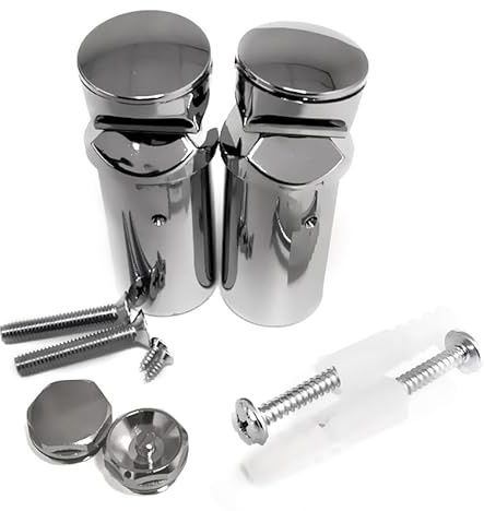 Radiator Accessories,Towel Rail Radiators Universal Brackets Chrome,White,Black, Radiator Valves (Chrome Double Brackets With Plugs)