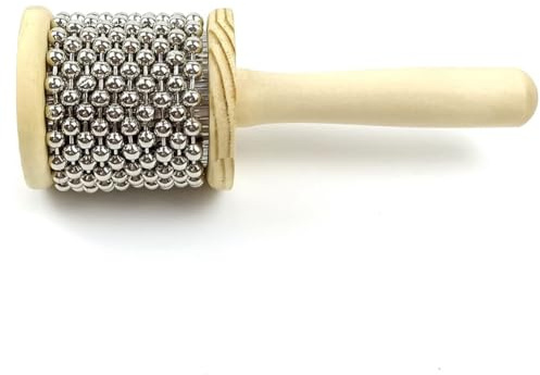 1 Stück Durchmesser 11,5 cm Holzhand-Kabasa, Handkurbel-Perkussionsinstrument Wie Abgebildet +Metall für Erwachsene Band Musikunterricht