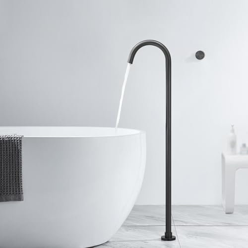 BiaoTeng Mischbatterie Badewanne Freistehend Heiß und Kalt Messing Badewanne Unterputz Armatur Set Badewannenarmatur für Badewanne Grau