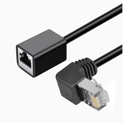 Bolwins L52S 50cm RJ45 Netzwerkkabel Verlängerung mit 90° Winkelstecker – Abgewinkeltes Ethernet Kabel für Enge Räume – Geschirmt – Kompatibel mit Router Switch Modem PC TV – Plug & Play | Geschirmte RJ45 Verlängerung für Router, Switch, Modem, PC und TV. 90° Winkelstecker ideal für enge Räume.