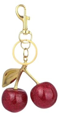 Cherry Bag Charm-Anhänger für Geldbörsen, Schlüsselanhänger, Kunstperlen, Geldbörsen-Verlängerung für Geldbörse, Handtaschen, Crossbody-Tasche für Damen, Geschenke