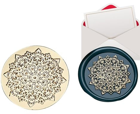 Mit Siegelwachs aus Kupfer - Köpfe für Siegelwachs-Stempel aus Kupfer | mit Weihnachtssiegelwachs | Messing-Siegelköpfe mit Kupferdichtung | Wachssiegel-Set