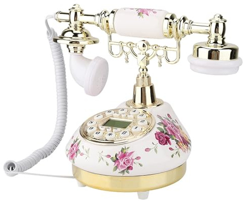 Téléphone Vintage, Téléphones Rotatifs pour Téléphone Fixe, Téléphones Fixes Antiques, Téléphone Vintage avec MS-9101, Imitation Rétro Vintage pour la Maison, Le Bureau, Le café,
