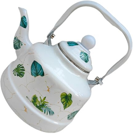 Alipis Vintage Enamel Teapot for Loose Tea Retro Style Stovetop Kettle for Home Tea Serving and Boiling Water Gas Electric Stove