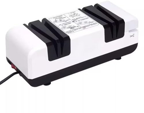 TT-YEC Afilador De Cuchillos Eléctrico Profesional, Afilado Y Pulido Rápido De 2 Etapas, Afilado De Alta Velocidad De 2800 RPM, Afilador Simple De Cuchillos De Cocina,Blanca