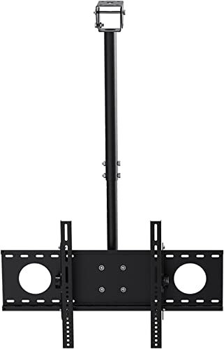 Supporto TV Universale Multifunzione con Rotazione a 360°, Adatto alla Maggior Parte dei televisori a Schermo Piatto LCD da 37-85 Pollici, Montaggio a soffitto/Parete per Due TV.