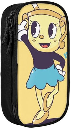 YINGD Cuphead Chalice Pencil Case Large Capacity Doublelayer Pen Bag School Stationery Pouch Pencil case Supplies Pencaseul
