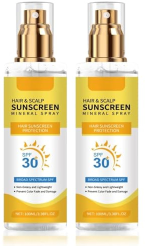 Hair & Scalp Sunscreen, UV Hair Scalp Sun Protection Spray, Scalp Protection Mineral Spray SPF 30+, Non-Greasy Uv Protection, Prevent Hair Color Fade/Dryness, Suitable For Hiking/Beach/Running (2)