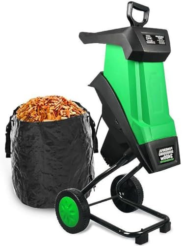 Electric Wood Chipper Shredder, 2400W Powerful Garden Waste Crusher with Collection Bag, Ideal for Backyard and Garden Cleanup