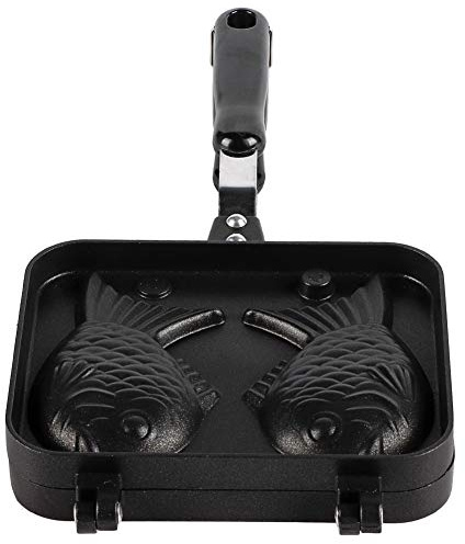 Gegong Fish Shape Grill Pan Stickfree Bakeware Stainless Steel Waffle Cake Maker Two Sided Cooking Tool
