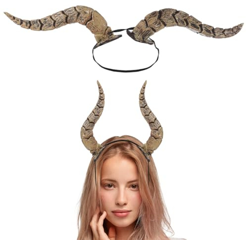 Toyvian Horn-Stirnband Tiersimulation Für Halloween Cosplay Festival Tanzparty Teufelshörner Elastisches Kopfband 9.25X2.56 Zoll