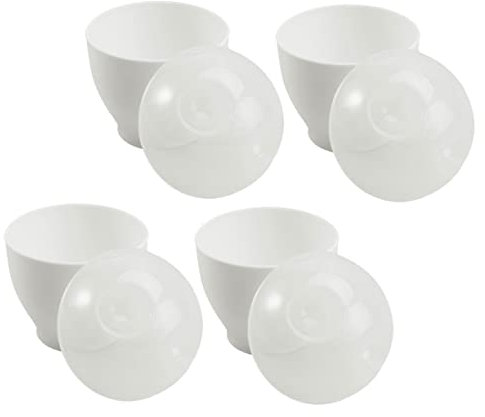 FUNNETOYU Taza para Cocinar Huevos para Microondas, Mini 4 Piezas, Material Resistente a Altas Temperaturas, Superficie Antiadherente, Apta para Desayuno y Cocina Diaria