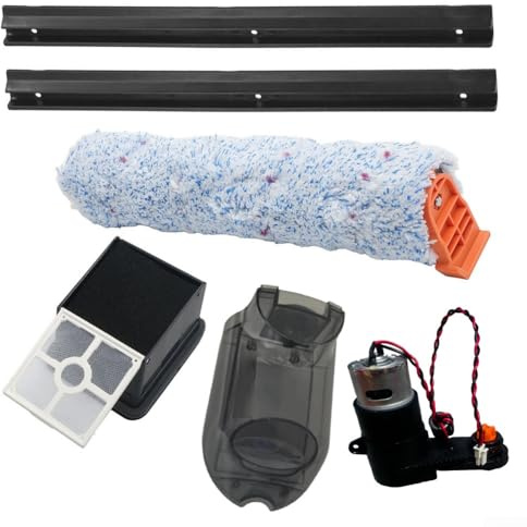 Filter Mop Cloth Rubber Scraper Kit, For ILIFE For W90 Cordless Vacuum Cleaner, Main Brush & Central Motor & Filter & Water Tank & Scraper