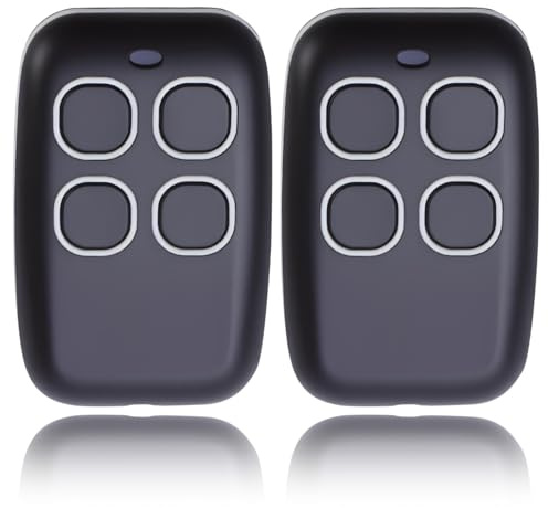 2 PiècesTelecommande Portail Universelle MultifrequenceFréquences 280–868 MHz, Copie 4 en 1 Rolling Code Et Code Fixe, Bip Porte Garage Volet avec Batterie Compatible avec TOP432NA TOP433EE TOP432EV
