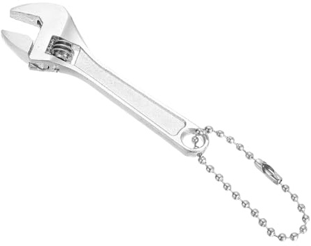 PATIKIL Mini Chiave Regolabile 2.5 Acciaio 45# Nero Piccola Chiave A Raggio Ampio Con Portachiavi Per Riparazioni Domestiche Industria Auto Micro Attrezzature Argento