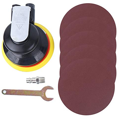 Levigatrice Rotorbitale per Muro Legno 5 Pollici, Pneumatica 10000RPM con Carta Abrasiva 180 Grit - Alta Velocità, Risparmio Energetico, Uso Professionale e Fai Te