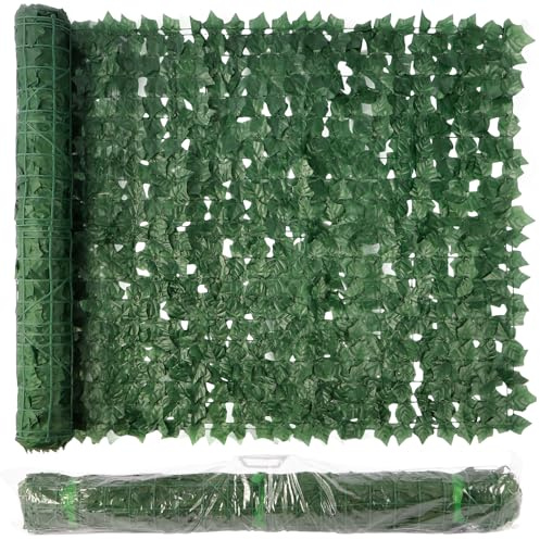 ​Vinclus Artificial Ivy Green Leaf Hedge Screen–1×3m–Upgrade to 1200 Denser Leaves–Supplied as a Continuous Roll–Privacy Fence Screening for Garden,Balcony,Wall Decoration,Indoor/Outdoor Use​