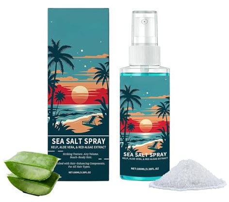 Sea Salt Spray - Spray Au Sel de Mer Pour Homme - Sprays Texture d’Eau Salée - Apporte Volume et Texture - Pour Volume de Cheveux Et Boucles Beach Wave - Avec Protection Contre La (1Pcs)