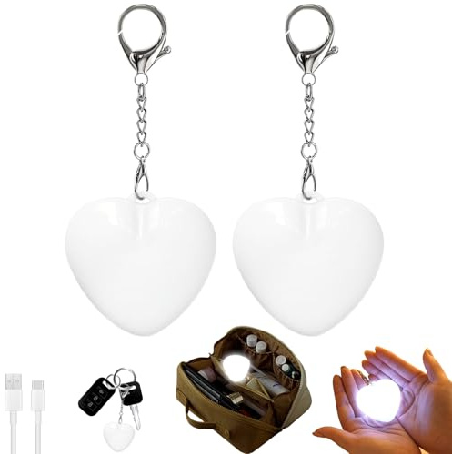 Suevut 2 PCS Love Wallet Tote Bag Luz de detección táctil | mini lámpara de bolso recargable LED, monedero con luces de corazón brillantes para mujeres y niñas