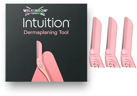 Wilkinson Sword Intuition Dermaplaning-Tool für Frauen, professioneller Dermaplaning-Rasierer, 3 Frauen Rasierer Ersatzklingen