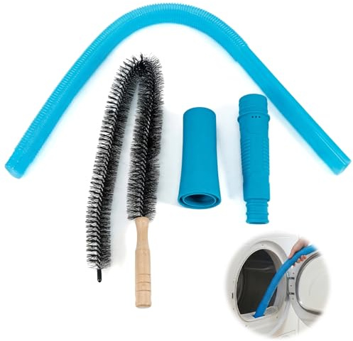 kodivenj 2Pcs Dryer Vent Cleaner Kit - Universal Dryer Vent Cleaner | Dryer Vent Cleaning Hose Kit with Flexible Vacuum Hose, Vacuum Attachment and Bendable Lint Brush for Most Power Dryer