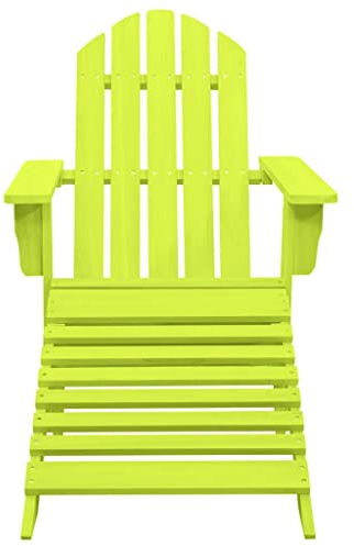 Lumanois Adirondack-Gartenstuhl mit Fußteil Massivholz Tanne Grün,10.5kg,315866