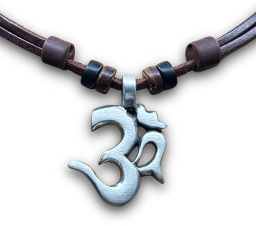 HANA LIMA Surferkette Om Shiva Buddha Indien Halskette Lederkette Surferhalskette