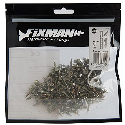 Fixman 362661 Goldstar Advanced Chipboard Screws 4.0 x 15mm 200pk